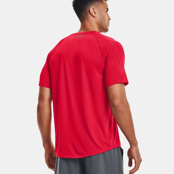 Under Armour Men's UA Tech Tee Short Sleeve Moisture Wick Red XXL New - Picture 2 of 6